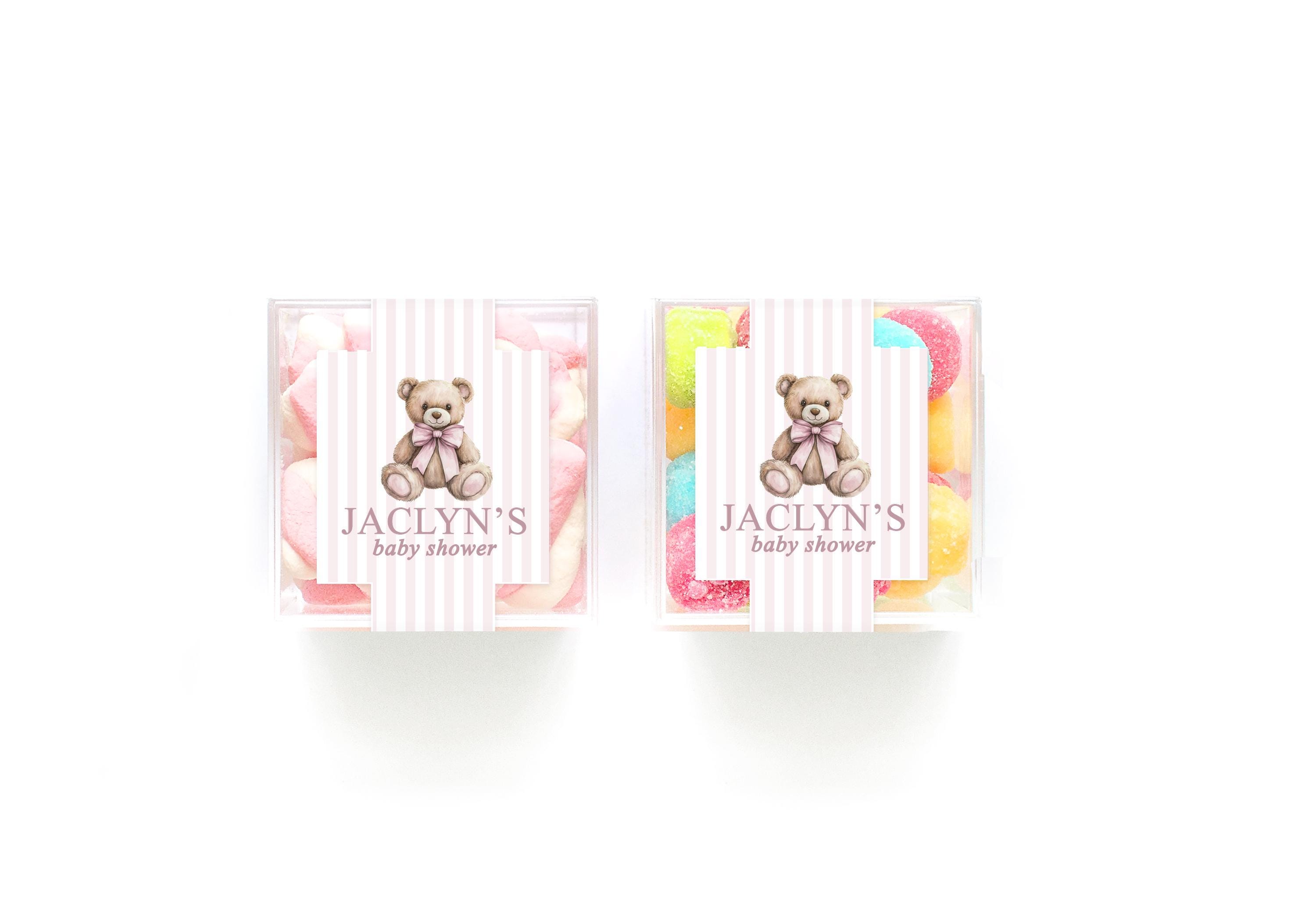 Elegantes Bären-Babyparty-Partygeschenk - Polo-Karierte Geschenkboxen - Preppy-Kariertes Babyparty-Geschenk - Candy Bar-Geschenk 10er-Set - Geschenkboxen