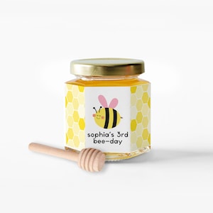 Kids Honey Jar Birthday Favors - Bee Day Favors for Guests - Birthday Favors - Honey for Kids Birthday - Party Favor - Bee Day Birthday