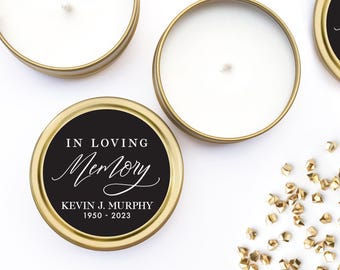 Bulk Personalized Funeral Favors - In Loving Memory Candles - Memorial Service Candle Favors - Memorial Favors - Celebration of Life Favors