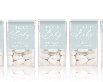 Oh Baby Custom Labels - Baby Shower Favor Custom Labels - Thank You Baby Shower Favors - Baby Shower Favor Idea - Mint Labels - LABELS ONLY