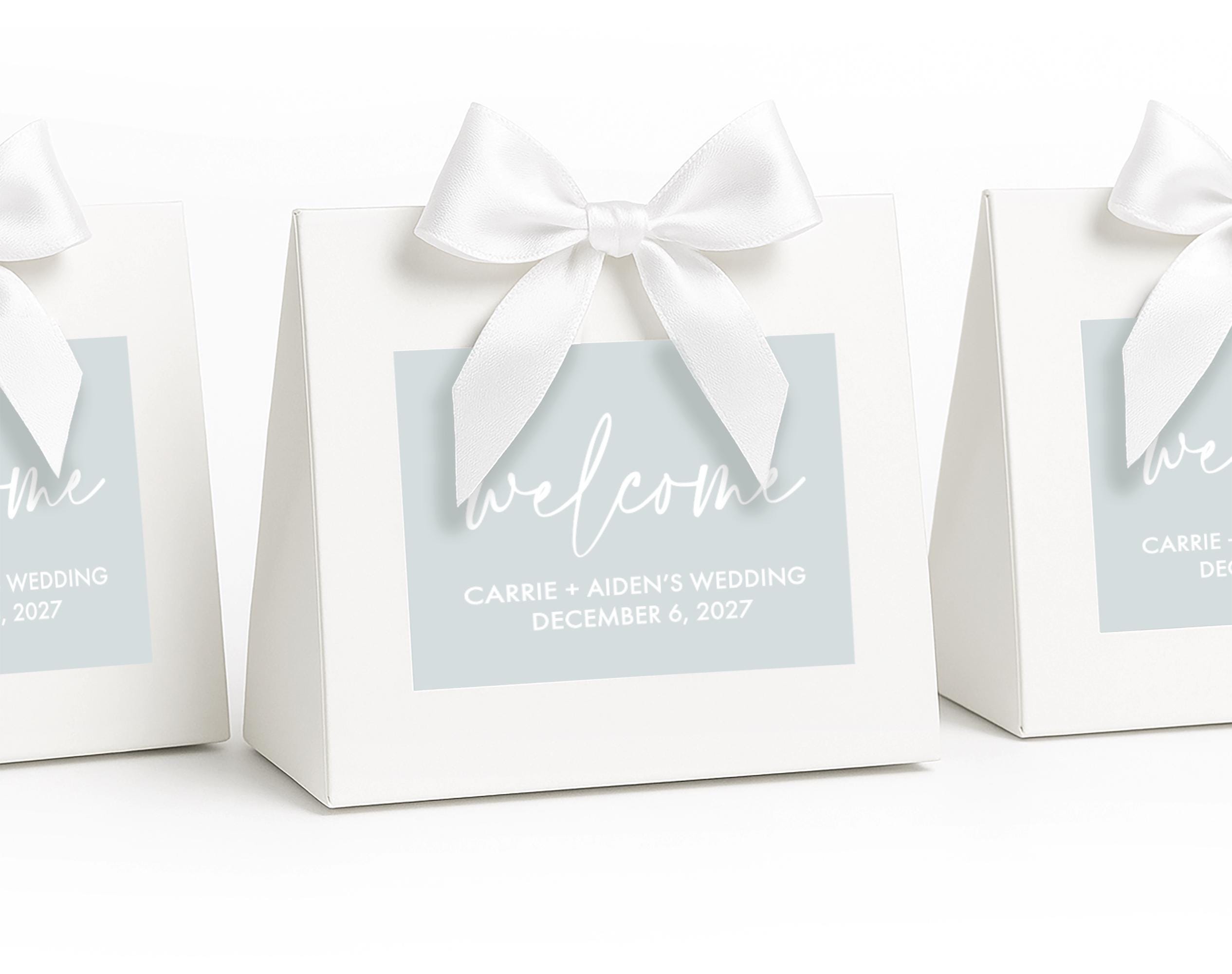 JOY 40 Personalized Wedding Favor Boxes – White 350gsm Paper With Thank You Stickers, Multi-Occasion