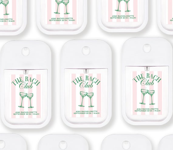 The Bach Club Bachelorette Hand Sanitizer - Card Style Hand Sanitizer Favors - Beach Bachelorette Favors - Bachelorette Favor