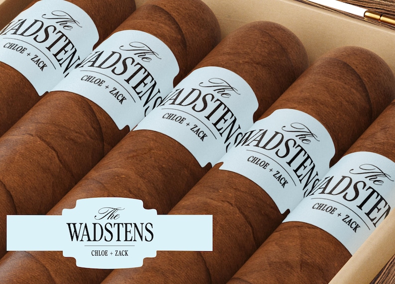 Club Aesthetic BULK Cigar Labels – Country Club – Custom Bridal Shower Favors – Elegant Cigar Labels - Wedding Cigar Labels image 11