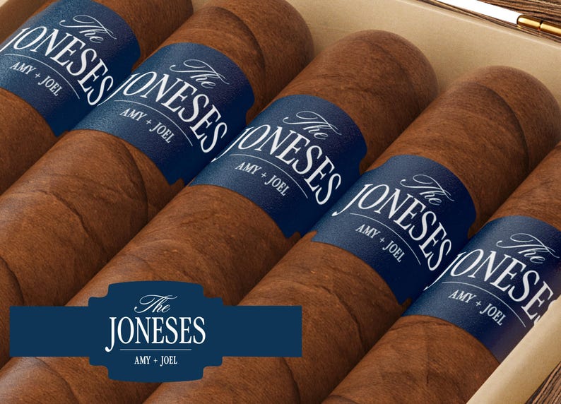Club Aesthetic BULK Cigar Labels – Country Club – Custom Bridal Shower Favors – Elegant Cigar Labels - Wedding Cigar Labels image 13