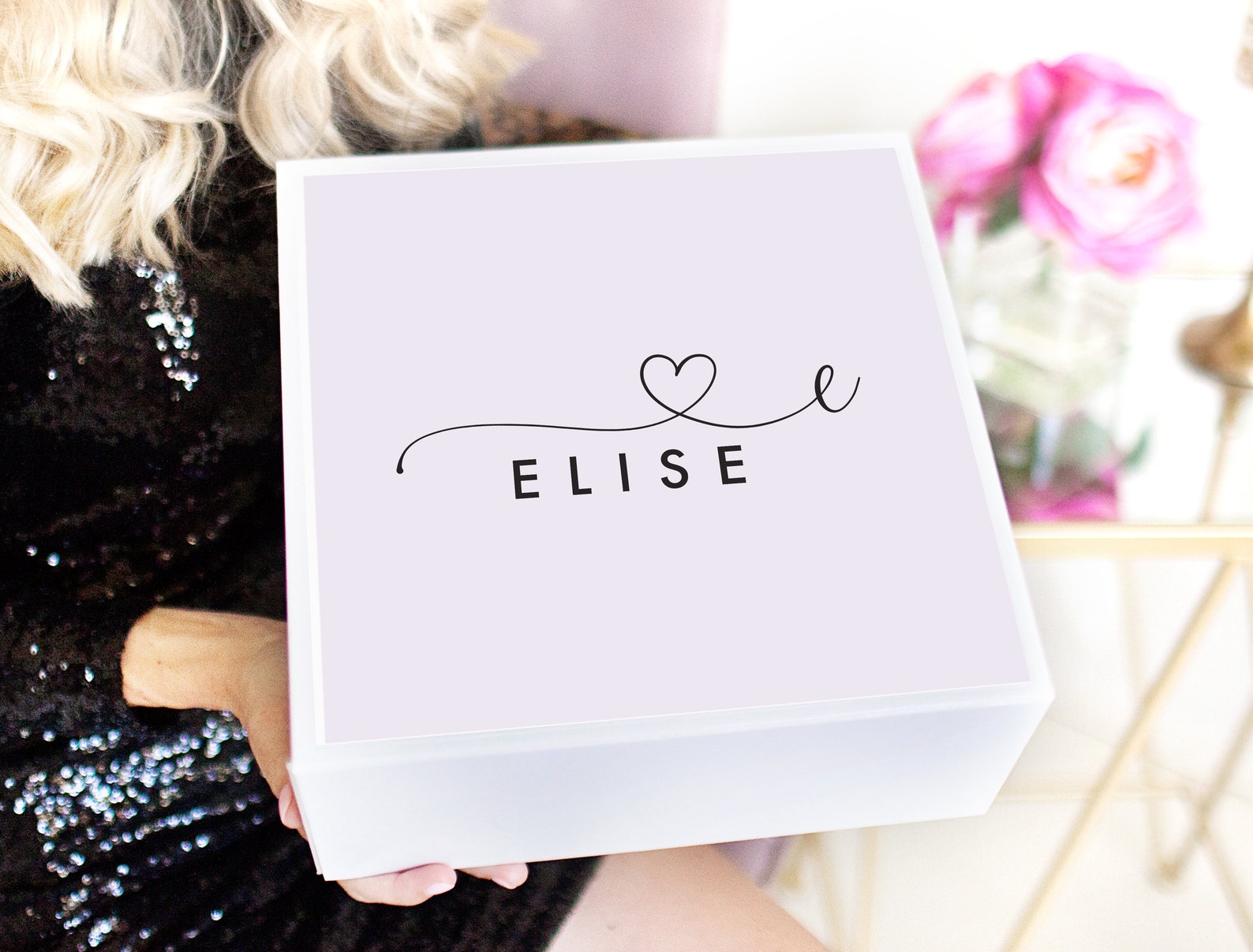 Custom Gift Box White Confetti Box Round White Hat Box Etsy