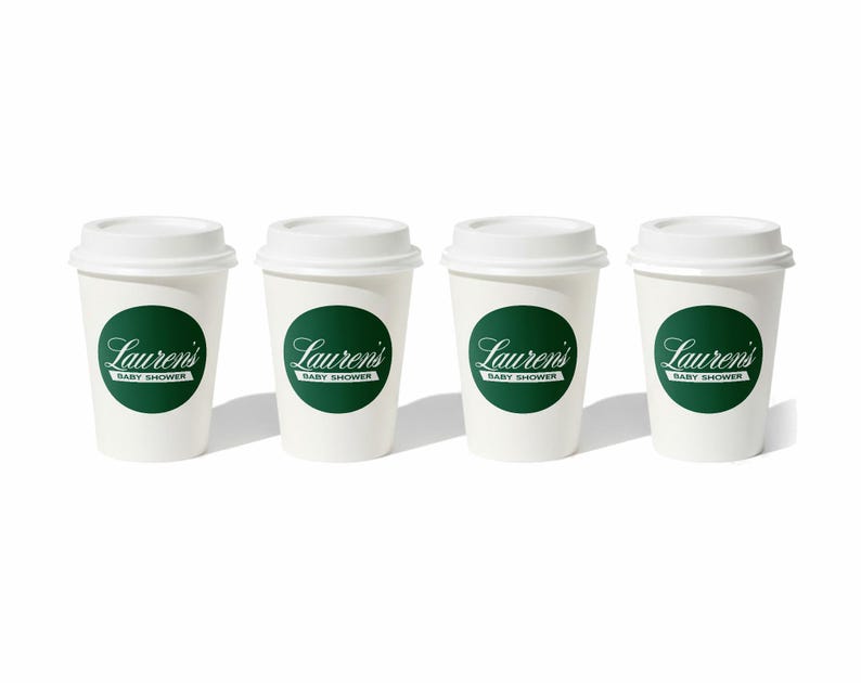 Classic Coffee Theme Baby Shower - Cafe Bebe Coffee Cup Favor - Baby is Brewing Shower Favor - Coffee Cup - 2.5" Coffee Shower Label immagine 1