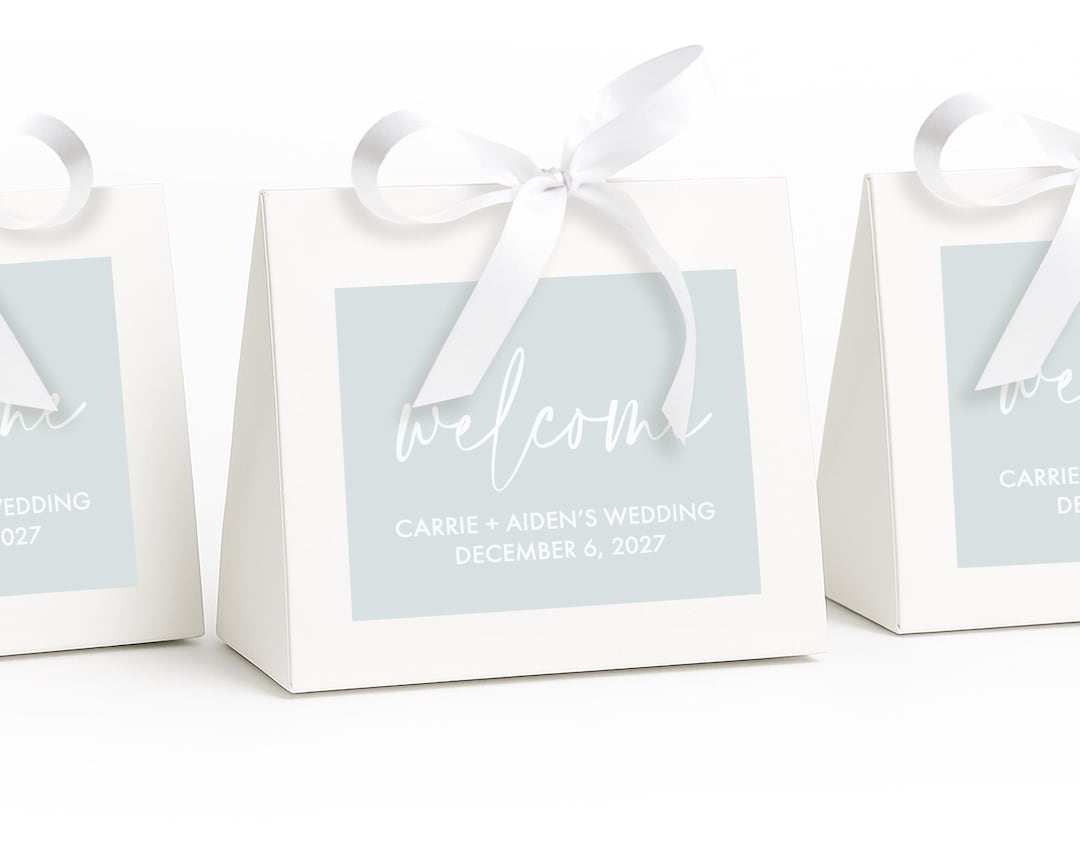 BULK Wedding Favor Welcome Tent Box - Printed Hotel Welcome Bag ...