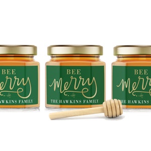BULK Honey Jar Christmas Favors - Holiday Favors for Guest - Christmas Favor - Christmas Gift Idea - Christmas Party Favor - Honey Jar Favor