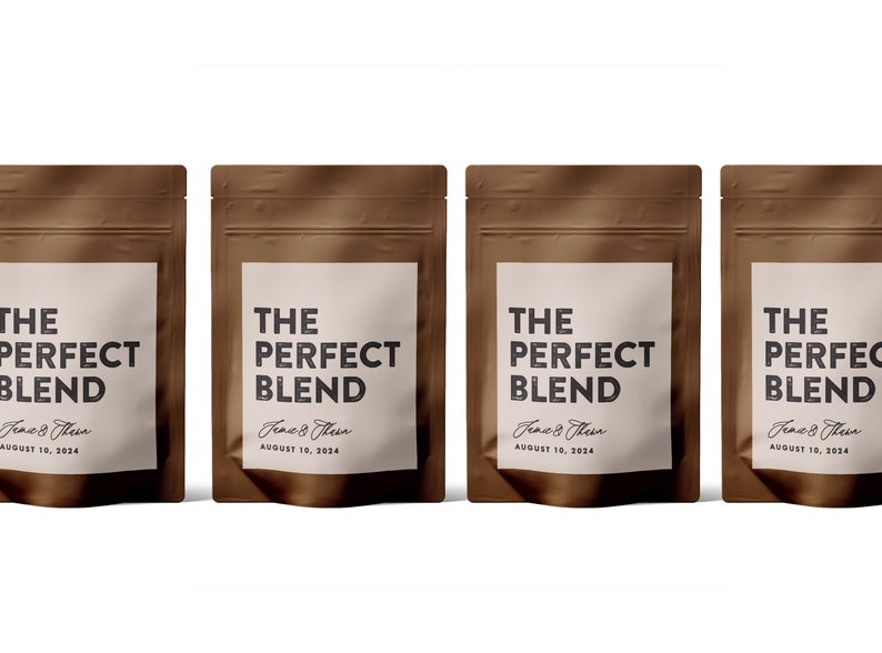 Perfect Blend Wedding Favor Coffee Wedding Favor Bags Customizable Colors Custom Coffee Bag Wedding Favors Shower Coffee Pouch image 9