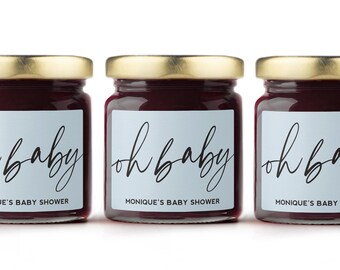 LABELS ONLY - Oh Baby - Custom Baby Shower Labels - Baby Shower Favor Labels - Personalized Baby Shower Sticker - Oh Baby Shower Favor Idea