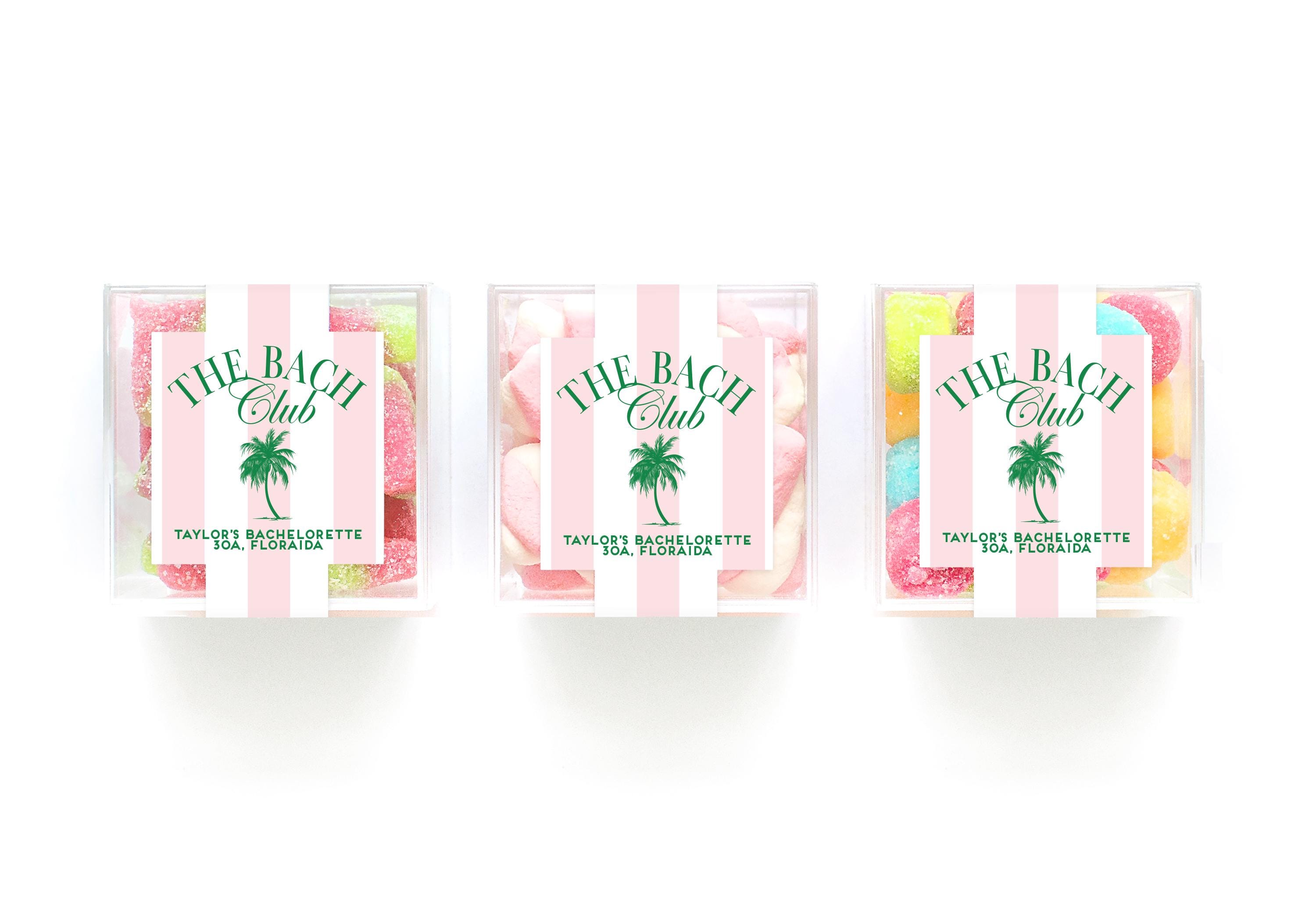 LABELS ONLY -Bach Club Candy Cube Sticker - Beach Bachelorette Favors -  The Bachelorette Club - Custom Bachelorette Label - Champagne Coupe