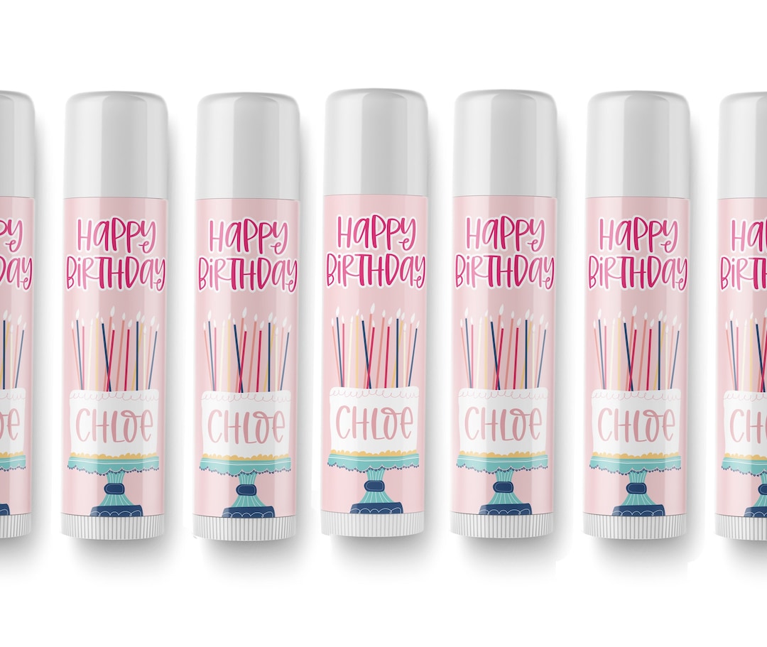 Birthday Lip Balm Favor Girls Birthday Lip Balm Party Favor
