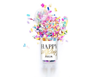 Happy Birthday Confetti Popper - Birthday Party Favor - Confetti Push Pop - Birthday Confetti - Happy Birthday Gift - Birthday Gift Box