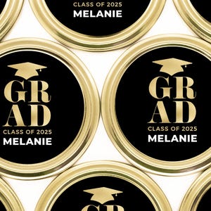 BULK Candle Favors - Graduation Party Favors - Affordable Graduation Favors - 2025 Grad Candle Favor - Personalized Favors - Gold Candle Tin
