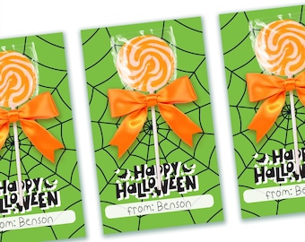 Classroom Halloween Party Favors - Kids Halloween Candy Party Favors - Halloween Class Party BULK Favors - Orange Lollipop - Halloween Treat