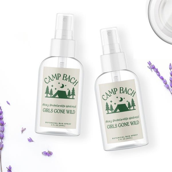 Camp Bachelorette Favors - Botanical Outdoor Spray Favor - Affordable Bachelorette Favors - Last Trail Before The Veil - Custom Hiking Favor