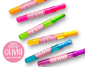 Custom Kids Birthday Party Favor SET - Birthday Bubbles Party Favor - Birthday Bubble Wands - Toddler Birthday Party Favor - Affordable