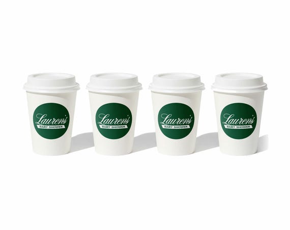 Classic Coffee Theme Baby Shower - Cafe Bebe Coffee Cup Favor - Baby is Brewing Shower Favor -  Coffee Cup - 2.5" Coffee Shower Label