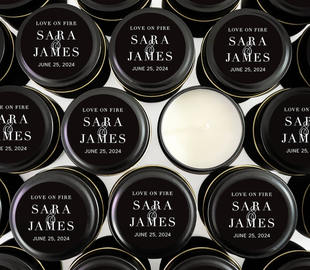 Bulk Wedding Candle Favors Candle Wedding Favors Black Tin Candles