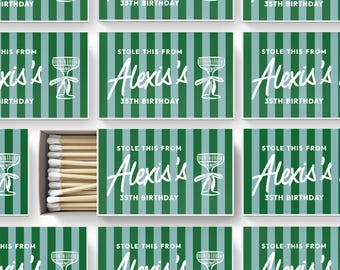 Stole This From Birthday Matchboxes - Personalized Birthday Matches - SET OF 50 - Custom Birthday Party Favors