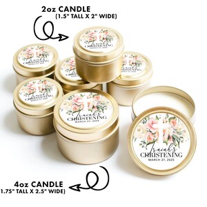 Confirmation Candle Favors - First Communion Favors for Guests - Christian Candle - BULK Candle Favors - Baptism Keepsake Gold Candle Tin bild 4