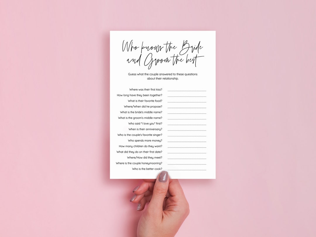 Minimalist Bridal Shower Game Bridal Luncheon Game INSTANT DOWNLOAD