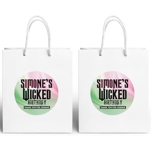 Good Witch Birthday Party Favor Gift Bags - SET OF 10 - Pink & Green Birthday Favor Bags - Enchanted Birthday Party Favors - Wicked Birthday