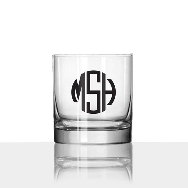 Monogram Lowball Glasses - Custom Whiskey Glasses - Personalized Rocks Glasses with Initial - Groomsmen Gift - Whiskey Gift for Groom