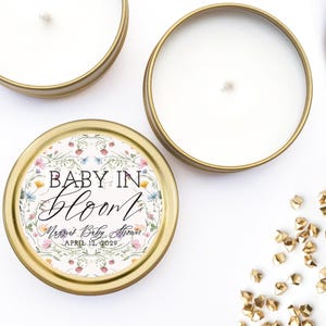 Baby In Bloom Shower Favors for Guests Bulk - Floral Baby Shower Candle Favors - Wildflower Baby Shower Favors - BULK Candle Favors
