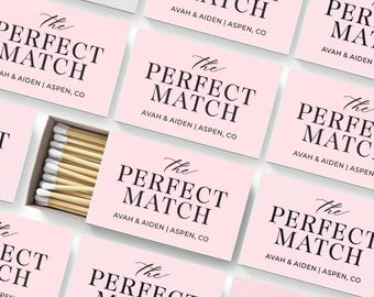 The Perfect Match Wedding Favor | Custom Wedding Matches SET OF 50 | Personalized Matchbooks | Engagement Party Favors | Bridal Shower Favor