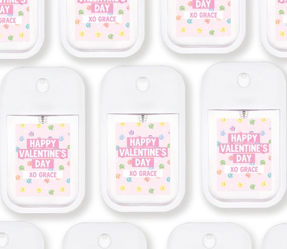 Girl Valentine's Day Favor - SET of Pocket Hand Sanitizer Valentine - Galentine Favor - Valentine Class Gift - Affordable School Valentine
