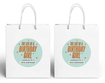 The Life of a Birthday Girl Party Favor Bags - SET OF 10 - Girls Party Favor Bag - The Life of a Birthday Party Favor - Girl Trendy Birthday