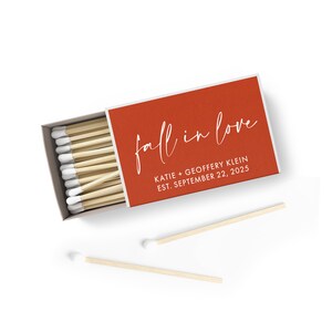 Wedding Matches SET OF 50 - Fall Wedding Favor Idea - Custom Matches - Fall Wedding Color - Personalized Wedding Favor Idea - Custom Favor