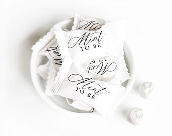 Mint To Be - SET - Mints BULK  - White Buttermints - Affordable Wedding Favor -  Individually Wrapped Wedding Candy - Wedding Mint