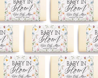Baby In Bloom Baby Shower Favors SET - Wildflower Baby Shower Soap Favors - Shower Favor - Custom Party Favors - Floral Baby Shower Favor