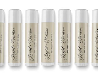 Wedding Lip Balm - Wedding Lip Gloss - Modern Wedding Favor - Personalized Lip Balm - Party Favors - Bridal Shower Favors - Custom Labels