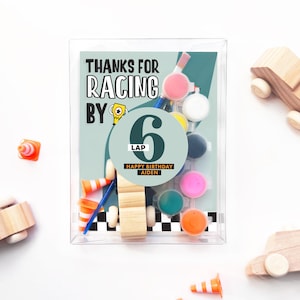 Kids Car Paint Party Favor - Two Fast Birthday - Fast One Party - Racecar Party Favor - Car Painting Activity Set - Thanks For Racing By