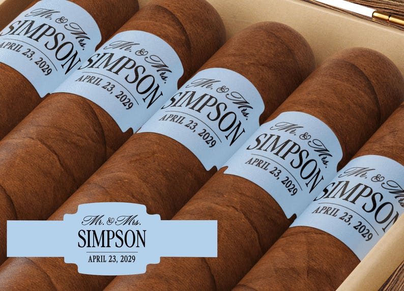 Club Aesthetic BULK Cigar Labels – Country Club – Custom Bridal Shower Favors – Elegant Cigar Labels - Wedding Cigar Labels image 14