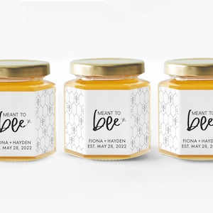 Honey Jar Wedding Favors - Wedding Favors for Guests - Bridal Shower Favors - Baby Shower Favor - Meant to Bee - Wedding Favor Honey