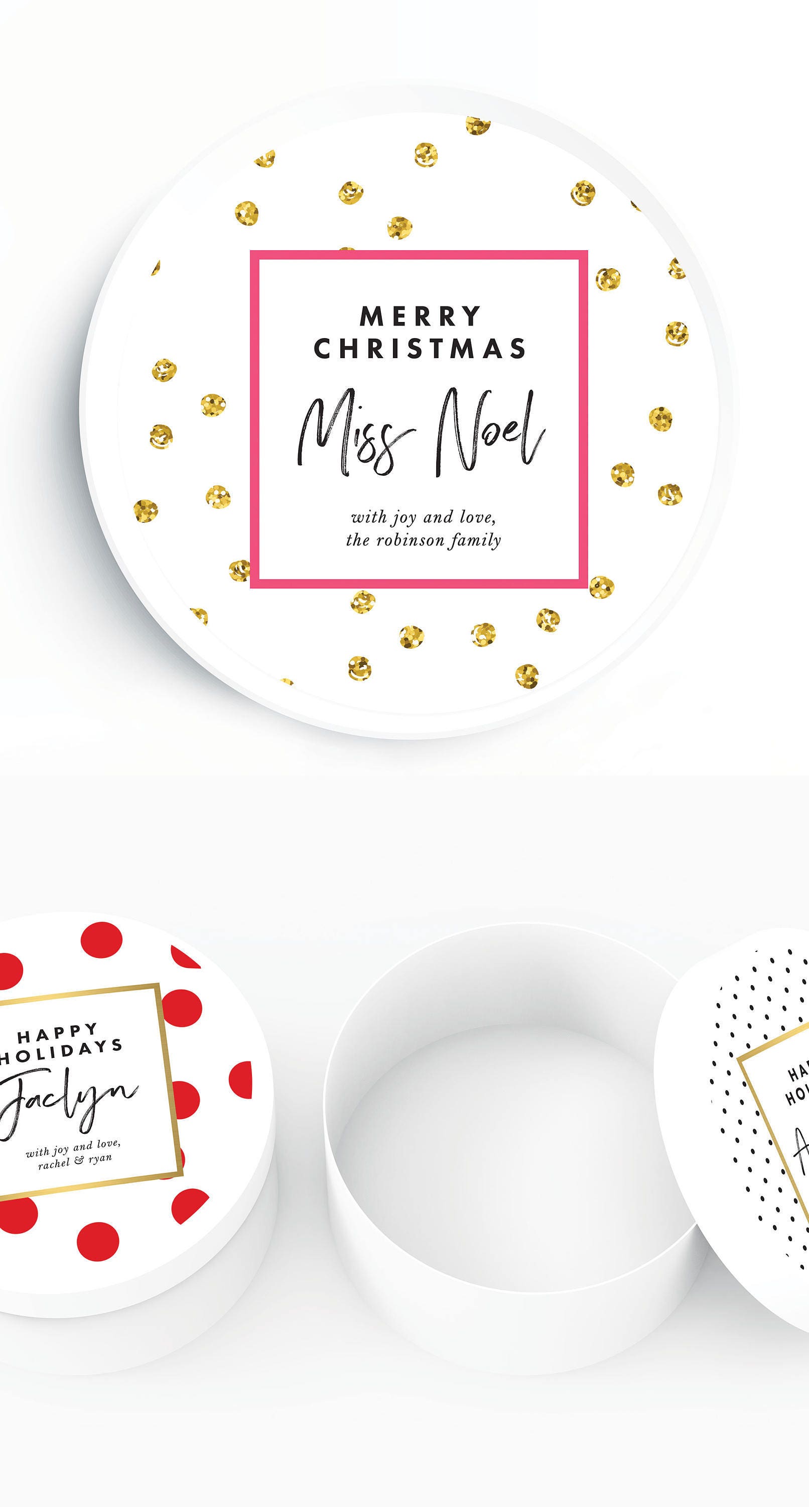 Gift Box White Confetti Box Round White Hat Box Custom Etsy