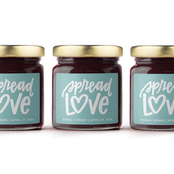 Spread Love Jam Jar - BULK Wedding Favors - Blueberry Preserve Wedding Favors for Guests - Bridal Shower Favors - Baby Shower Favor - Sweet