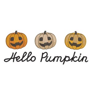 Hello Pumpkin Embroidery Design - Autumn Embroidery Design - Pumpkin Embroidery Pattern - Machine Embroidery Design - Digital Download