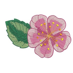 Cherry Blossom Embroidery Design - Floral Embroidery Pattern - Spring Embroidery Design - Pink Flower Embroidery - Instant Download