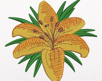 Lily Embroidery Design - Tiger Lily Embroidery Pattern - Floral Embroidery Design - Nature Embroidery Files - Instant Download
