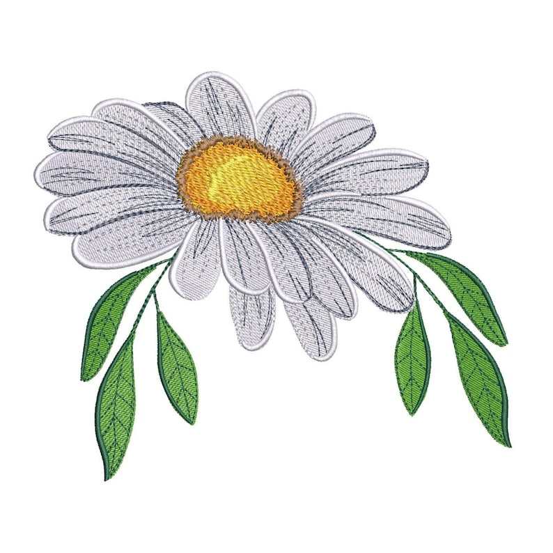 Daisy embroidery design - flower embroidery pattern