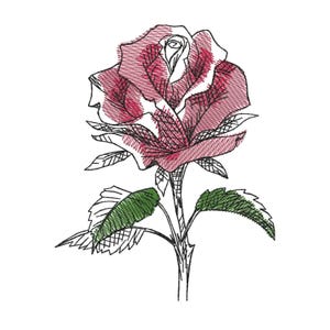 Abstract Rose Embroidery Design: Floral Art (Instant Download)