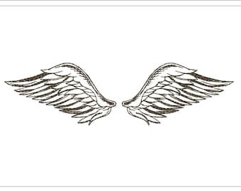 Angel wings embroidery design, angel  wings machine embroidery file, Instant Download,