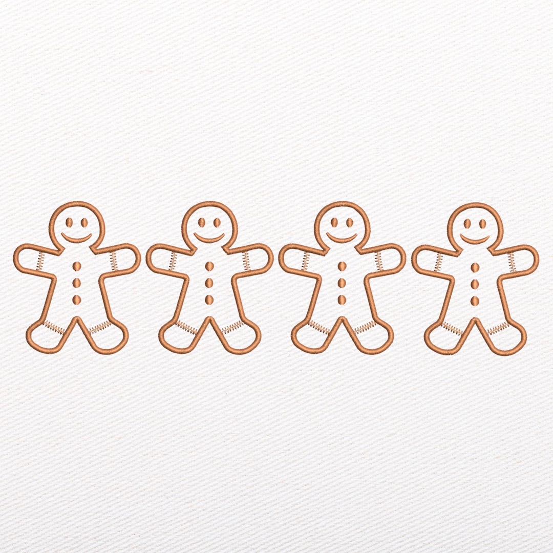Gingerbread Man Embroidery Design - Christmas Cookie Pattern - Simple ...