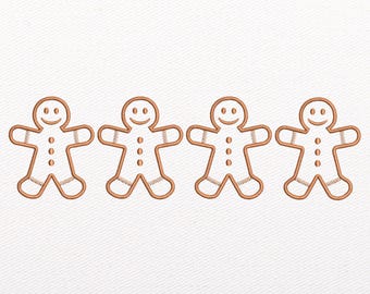 Gingerbread Man Embroidery Design - Christmas Cookie Pattern - Simple Gingerbread Machine File (Instant Download)