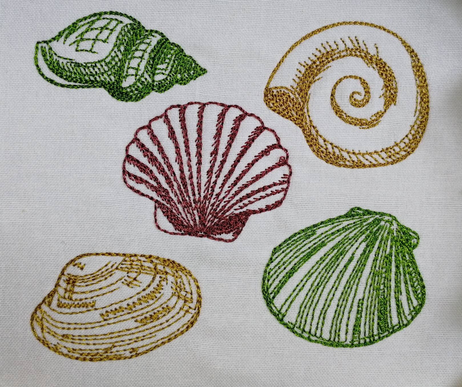 Mini Sea Shells Embroidery Designs: Machine Embroidery Pattern (instant ...